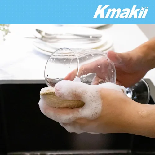 Miniatura 8 de KMAKII Esponjas de cocina de bambú, esponja para platos, esponjas de limpieza súper absorbentes, paquete de 12