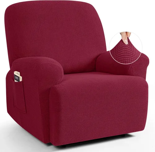 Miniatura 63 de TAOCOCO Funda reclinable de 4 piezas, funda elástica para sofá reclinable de 4 piezas, funda reclinable con 1 asiento, protector suave, fundas