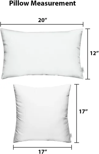 Miniatura 3 de RSH DECOR: Sunbrella Juego de 4 almohadas lumbares y cuadradas 20 x 12 pulgadas y 17 x 17 pulgadas Tela resistente al agua y a la decoloración