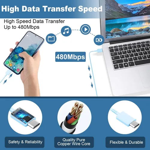 Miniatura 50 de Cargador USB C, carga rápida súper rápida de 25 W tipo C y cable de carga USB C de 6,6 pies para Samsung Galaxy S25/S25 Ultra/S25+/S24/S24