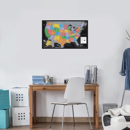 Miniatura 6 de Conjunto de pósteres de mapas del mundo y Estados Unidos laminados de Palace Learning - 18 x 29 pulgadas - Mapas de pared del mundo y Estados Unidos
