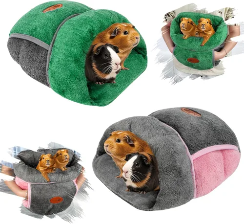 Miniatura 14 de YUEPET Cama de conejillo de indias, cueva de abrazo, forro polar cálido, ropa de cama acogedora para la casa, cojín para dormir, jaula nido