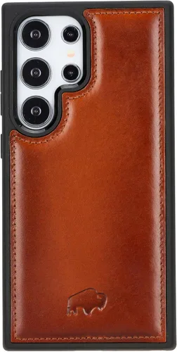 Miniatura 20 de BLACKBROOK Funda de piel de alta calidad a presión compatible con Samsung Galaxy S24, elegante funda de cuero de grano completo con la máxima