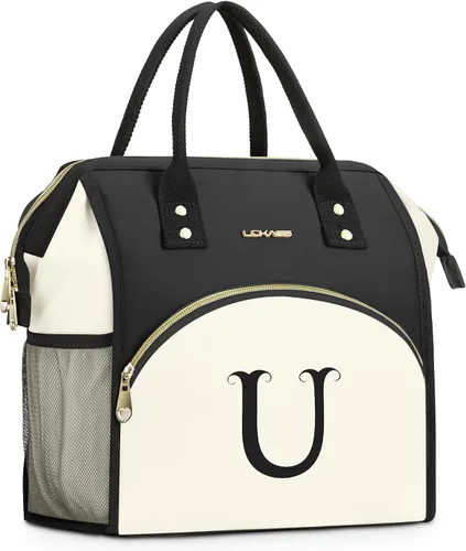 Miniatura 28 de Bolsa de almuerzo personalizada para mujer, elegante, reutilizable, aislada, con iniciales, para amiga, grande, de apertura ancha, resistente al