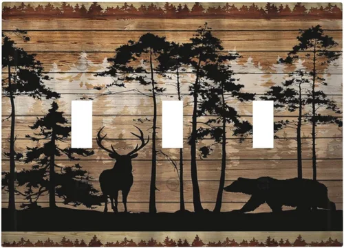 Miniatura 84 de Cubiertas Decorativas para Placas de Interruptor Boho Country Eucalipto Rústico Acuarela Hojas Verdes 2 Gang Placa de Pared Cubierta de Placa