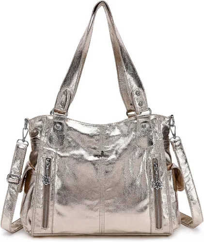 Angel Kiss Bolsos para mujer con tiras en la parte superior, bolso estilo Hobo, bolsas de hombro espaciosas y casuales, cartera estilo Tote de PU,