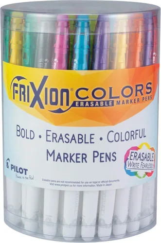 Pilot, FriXion Colors Rotuladores Marcadores Borrables, Punta Gruesa, Tubo de 36, Colores Surtidos