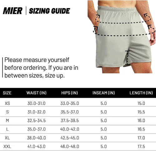 Miniatura 7 de MIER Men's 3''5'' Athletic Running Shorts with Liner Quick Dry Active Lightweight Gym Sports Workout Shorts for Men