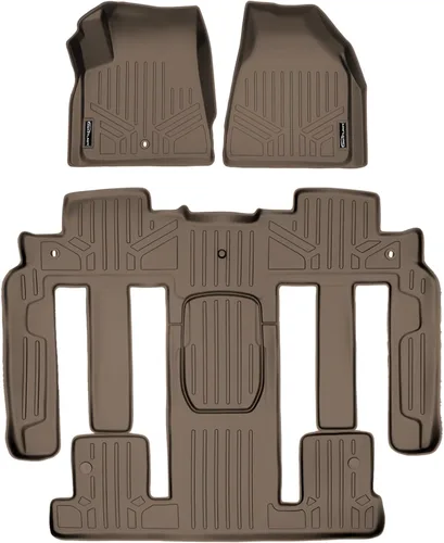 Miniatura 35 de SMARTLINER Juego de alfombrillas de piso de 2 filas compatibles con Chevrolet Traverse 2011-2017