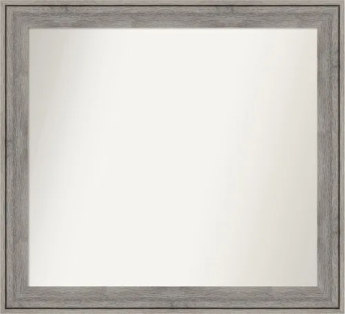 Miniatura 479 de Amanti Art Espejo de pared personalizado no biselado (24.5 x 24.5 pulgadas), marco gris marrón alta, varios tamaños personalizados, espejo de baño