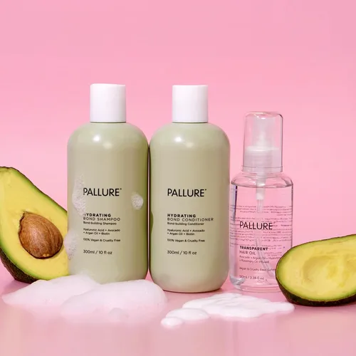 Miniatura 2 de Pallure Kit hidratante para apoyar el cabello más grueso, voluminoso y de aspecto más completo, infundido con ácido hialurónico, biotina, aguacate