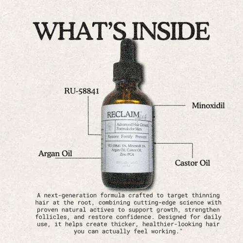 Miniatura 4 de RU58841 + MINOXIDIL (2.0 fl oz) Suero de apoyo al crecimiento del cabello – Promueve un cabello más grueso y lleno con aceites hidratantes naturales