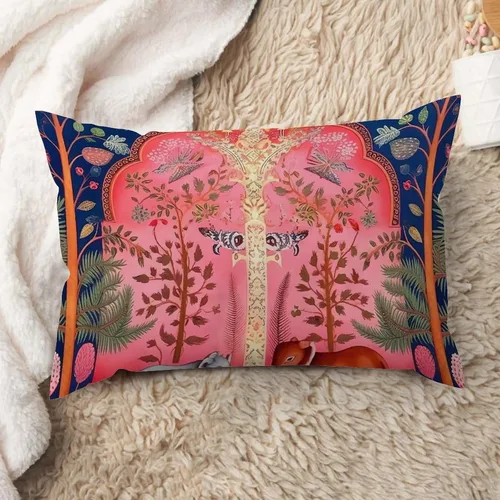 Miniatura 34 de ArogGeld Funda de cojín lumbar asiática de estilo chinoiserie, de lino marrón, pájaro y flor, funda de almohada asiática para sala de estar, A-6
