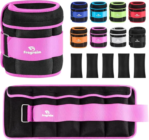 Pesas de tobillo ajustables de 1-3/4/5/6/8/10/12/15/20 libras, par con peso extraíble para correr, gimnasia, aeróbic, terapia física Púrpura