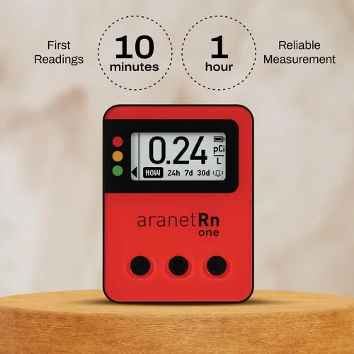 Miniatura 2 de Radon One - Detector de radón rápido para el hogar con respuesta de 10 minutos, pantalla de tinta electrónica, alimentado por batería, monitor