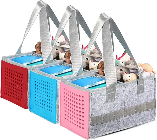 Paquete de 3 organizadores de fieltro para Toniebox, bolsa de almacenamiento de viaje con asa para accesorios Toniebox