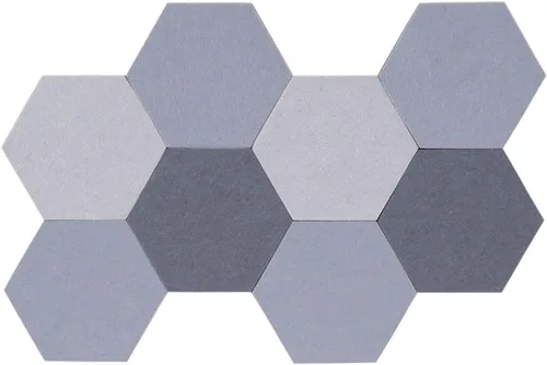 Miniatura 7 de LAJAR 8 Piezas de Azulejos Hexagonales de Fieltro para Tablero de Anuncios, Azulejos de Fieltro Autoadhesivos para Pared para Fotos, Imágenes, Negro