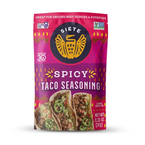 Miniatura 12 de Condimento Siete Suave para taco Paleo, sin conservadores, aprobado para dieta Whole 30 (paquete de 1).