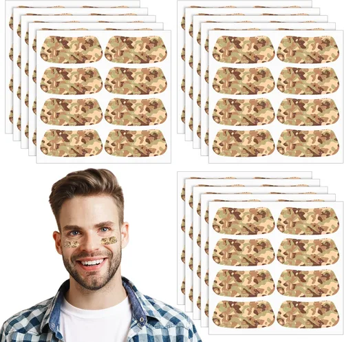 Miniatura 9 de Cholemy 120 pares de calcomanías negras de ojo a granel, calcomanías con purpurina de béisbol, fútbol, sóftbol, fiesta, accesorios para el día