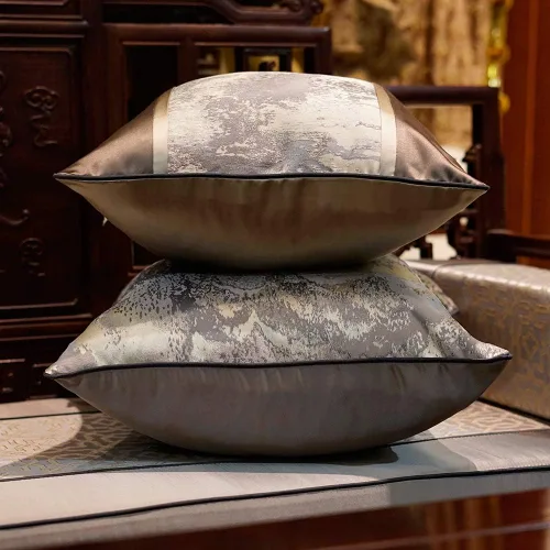 Miniatura 6 de Avigers - Fundas de cojín decorativas de 18 x 18 pulgadas, estilo chino, gris, con salpicaduras de tinta, fundas de cojín de lujo, fundas