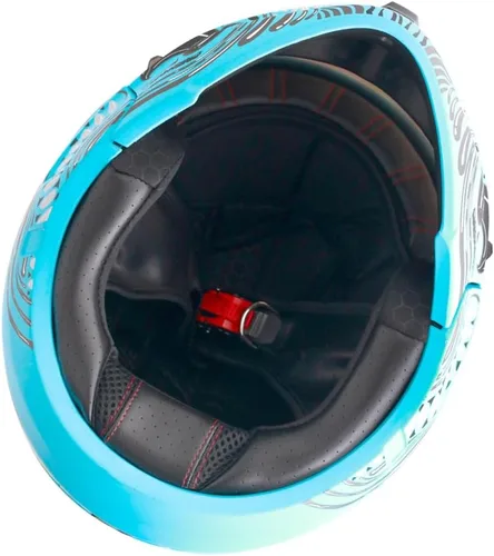 Miniatura 5 de Casco de cara abierta de cara completa, cascos modulares de motocicleta con luz LED para adultos, unisex, para adultos, scooter, bicicleta de calle