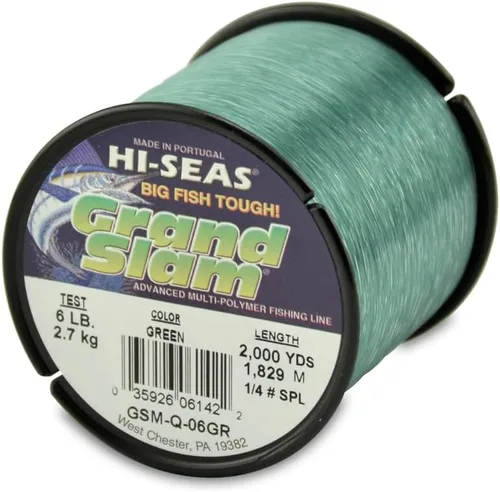 Miniatura 17 de HI-SEAS Línea de pesca de monofilamento Grand Slam - Fuerte y resistente a la abrasión en transparente, rosa, verde, azul humo, amarillo Azul ahumado