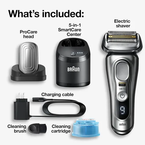 Miniatura 2 de Braun Series 9 Pro 9487cc Afeitadora eléctrica para hombre, para uso húmedo y seco, recargable, afeitadora eléctrica con estación de limpieza