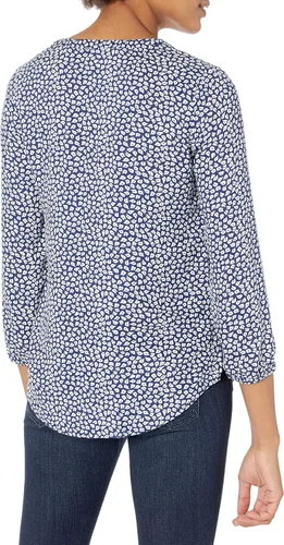 Miniatura 2 de Tienda Essentials - Camisa estilo popover de manga 34 con botones para mujer