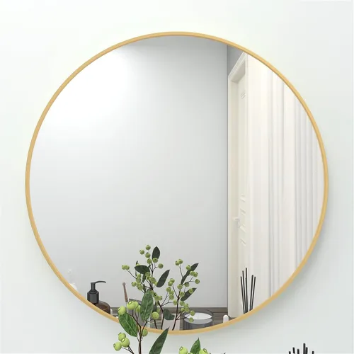 Miniatura 7 de 28" pared redondo círculo espejo baño maquillaje espejo vanidad - dorado