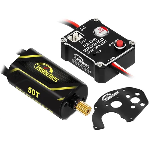 Mini ESC cepillado 30A y 050 50T cepillado motor con soporte de motor de metal para piezas de actualización de orugas Axial SCX24 1/24 RC