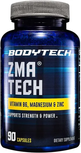 Miniatura 4 de BodyTech ZMA Tech Suplemento fórmula de zinc, magnesio y vitamina B6 para hombres y mujeres, apoya la recuperación muscular, la calidad del sueño