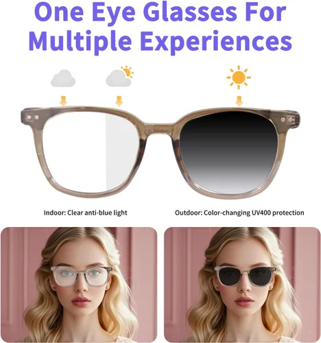 Miniatura 2 de Lentes inteligentes para mujeres y hombres, gafas Bluetooth de oreja abierta con lentes fotocromáticas, control táctil, asistente de voz y audio