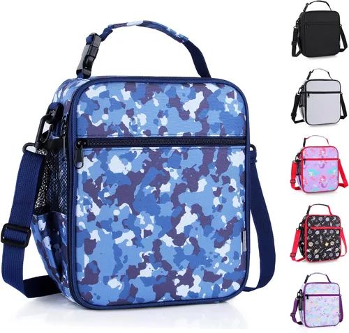 Miniatura 13 de Bolsa de almuerzo aislada para niños, bolsas de picnic térmicas con correa ajustable para adultos, niños, mujeres, hombres, niños y niñas