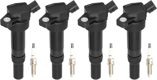 Juego de 4 bobinas de encendido UF651 y bujías de encendido compatibles con 1.8L 2.0L L4 2012-2016 Hyundai Elantra/Coupe/GT/Tucson, 2014-2020 Kia