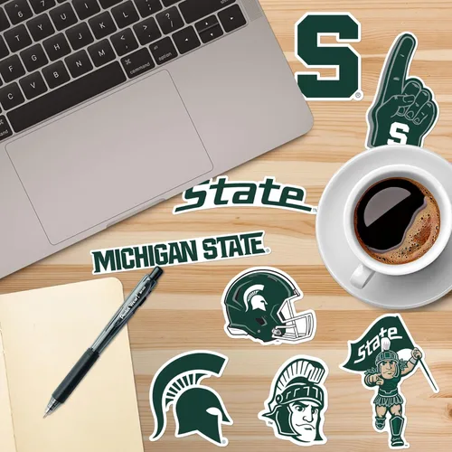 Miniatura 5 de Universidad Estatal de Michigan - Paquete variado de 50 calcomanías de vinilo grandes de lujo para laptop, botella de agua, álbumes de recortes