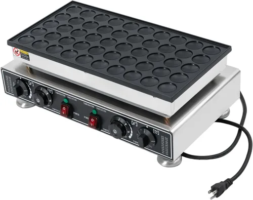 Miniatura 8 de 50pcs Mini máquina para hacer panqueques holandés comercial panqueques panqueques antiadherente Control de temperatura y tiempo 122-572℉ 1800W