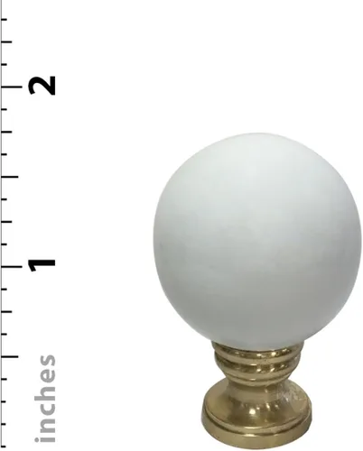 Miniatura 3 de Royal Designs Esfera de cerámica de 1.75 pulgadas para pantalla de lámpara, blanco, base de latón pulido