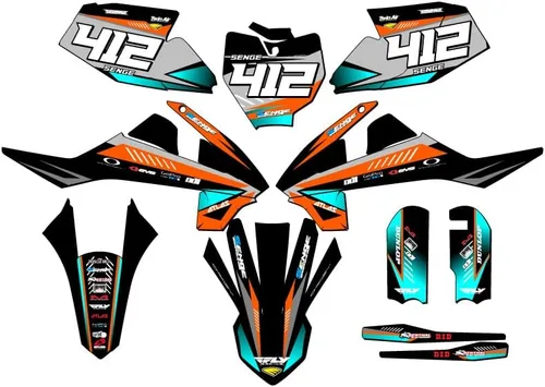 Miniatura 6 de 2016-2018 SX 65 SURGE Black Senge Graphics Base Kit compatible con KTM