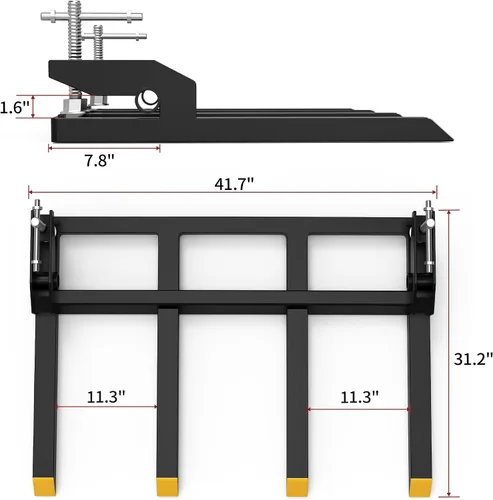 Miniatura 9 de YITAMOTOR Horquillas de Escombros con Abrazadera para Cucharón de 48", Horquilla de Palé de Servicio Pesado con Capacidad de 2500 lbs Compatible