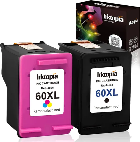 Inktopia Cartuchos de tinta remanufacturados de repuesto para HP 60XL 60 XL CB336WN CB338WN CB338WN de alto rendimiento (1 negro, 1 tricolor) para