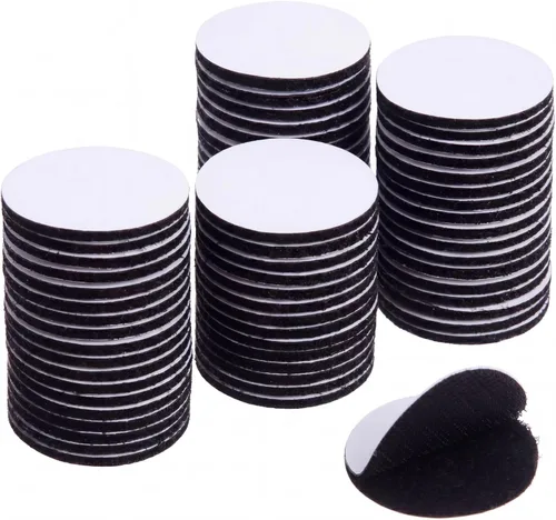 Miniatura 10 de WILLBOND 24 pares de parches de árbitro de 1 pulgada con puntos negros autoadhesivos redondos de doble cara de gancho y bucle, cinta adhesiva
