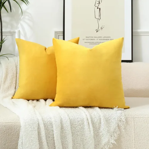 Miniatura 41 de Stellhome - Juego de 2 fundas de almohada de terciopelo Rosa claro