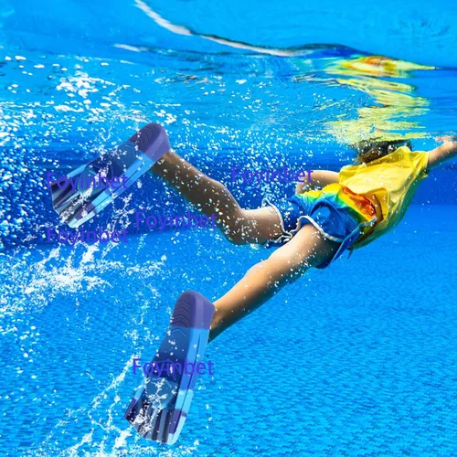Miniatura 97 de Aletas de natación para niños, aletas cortas para niños y jóvenes, aletas de natación para entrenamiento de natación para niños, niñas, niños