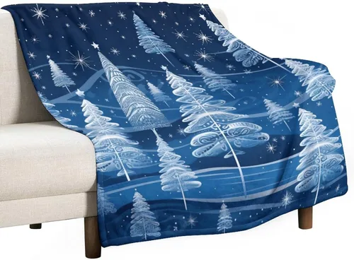 Miniatura 23 de Elegante manta de Navidad con diseño de ciervos y bayas rojas y verdes, diseño de renos de invierno, con diseño de ciervos y bayas rojas, manta