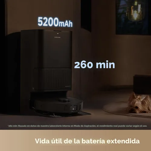 Miniatura 9 de DREAME L40s Ultra CE Robot Aspirador y Trapeador Combo con muelle de autovaciado, succión de 13,000 Pa, fregona autolimpiante y elevación Negro