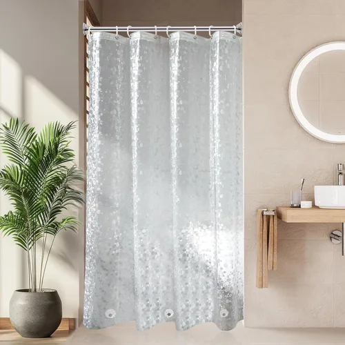 Miniatura 20 de AooHome Eva - Forro de ducha pequeño de 36 x 72 pulgadas, cortina de baño transparente de calibre 8 con ganchos, imanes inferiores, impermeable