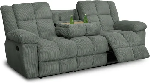 Miniatura 12 de Juego de sofá reclinable para muebles de sala de estar, juego de sofá y silla reclinable de pana verde, tela manual, sofá reclinable de 3 plazas