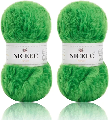 Miniatura 93 de NICEEC Hilo de Pelo Sintético Super Suave, Grueso y Esponjoso, Hilo de Pestañas para Crochet y Tejido (Longitud Total 192m/9.1kg) - Otoño/300g