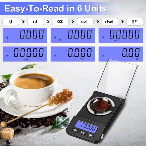 Miniatura 3 de Báscula de miligramos 50g/0.001g de alta precisión, báscula portátil para joyería con precisión de 0.001 gramos, báscula para polvo, báscula digital