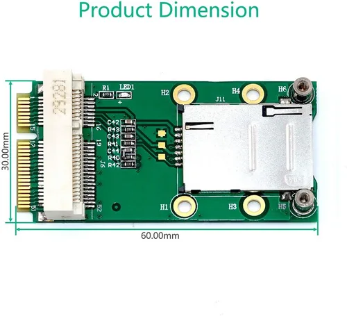 Miniatura 4 de HLT Adaptador Mini PCI-E con ranura para tarjeta SIM